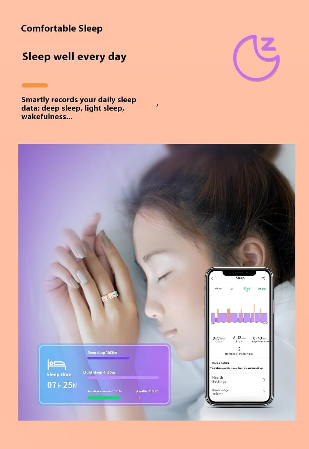 Aurina Smart Wellness Ring | Stal Nierdzewna, Monitorowanie Aktywności i Snu 4