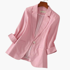 Biała Marynarka Damska | Lniana, Stylowy Design na Ciepłe Dni 0