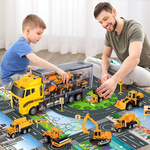 BuilderMate Zestaw Samochodzików Konstrukcyjnych | Edukacyjny, Bezpieczny, 150+ Elementów 0