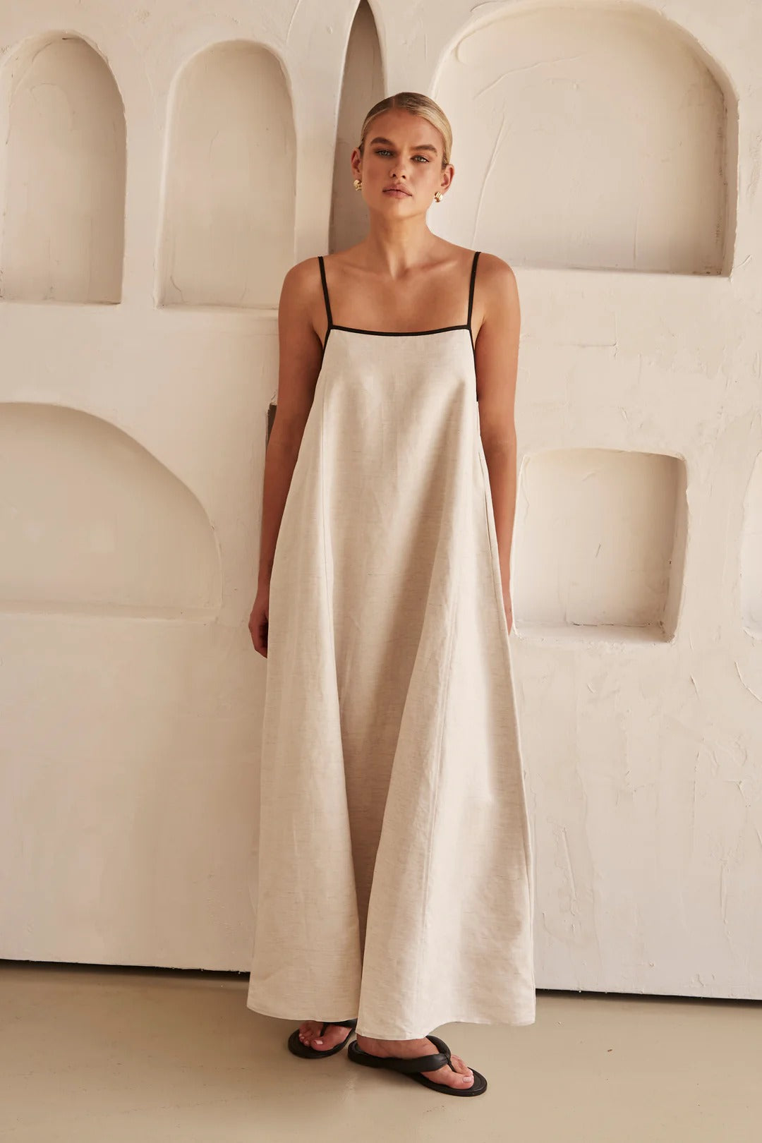 Bursztyn Damska Sukienka Maxi | Elegancka Letnia na Wesele 0