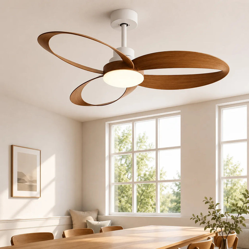 Cezar Wentylator Sufitowy z Lampą | Drewniane Łopatki, Cichy, Nowoczesny Design 2