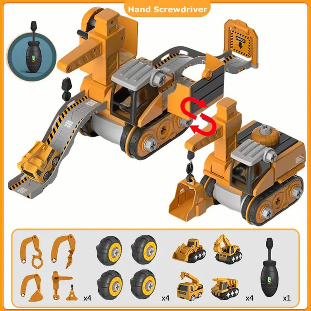 Clevero Playset | Edukacyjne Pojazdy Budowlane dla Dzieci 2