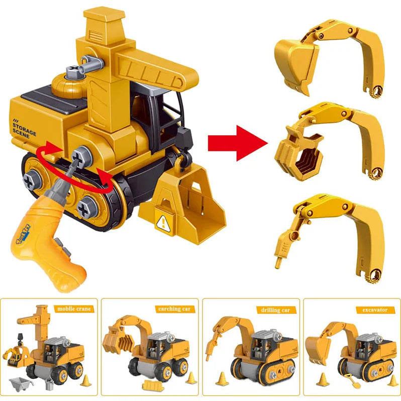 Clevero Playset | Edukacyjne Pojazdy Budowlane dla Dzieci 4