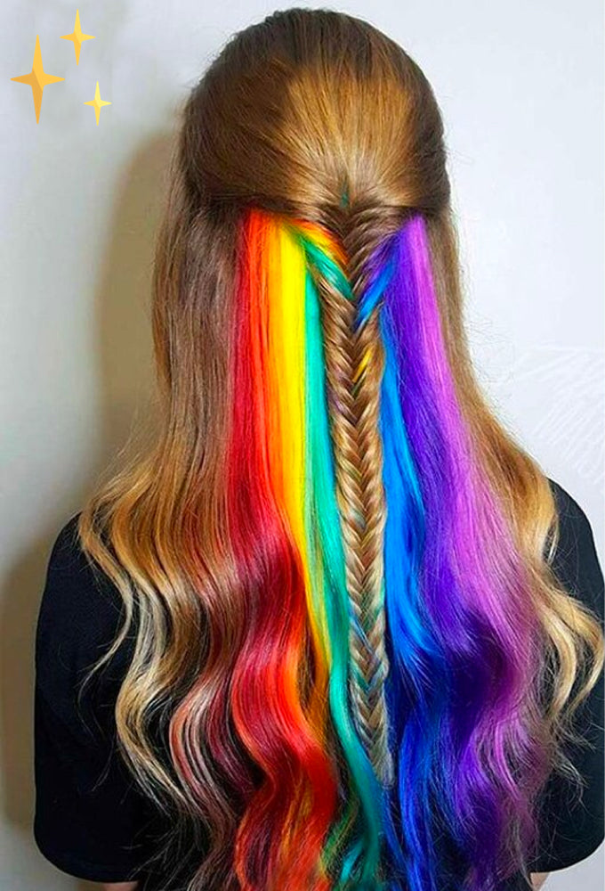ColorLux Rainbow Hair Extensions Clip-in | 26 Kolorów Tęczy, 50 cm 1