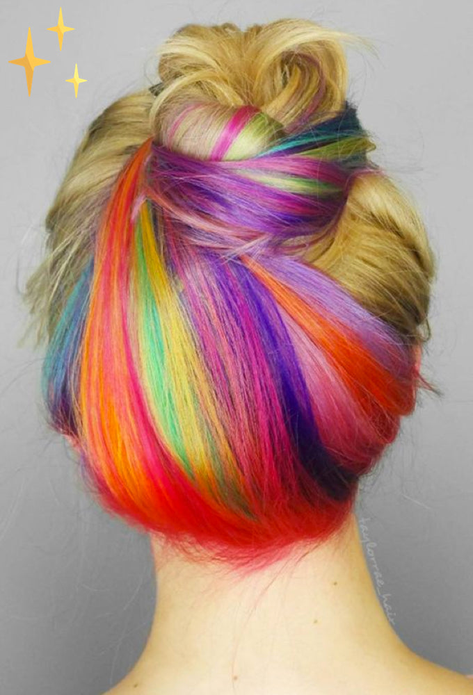 ColorLux Rainbow Hair Extensions Clip-in | 26 Kolorów Tęczy, 50 cm 2