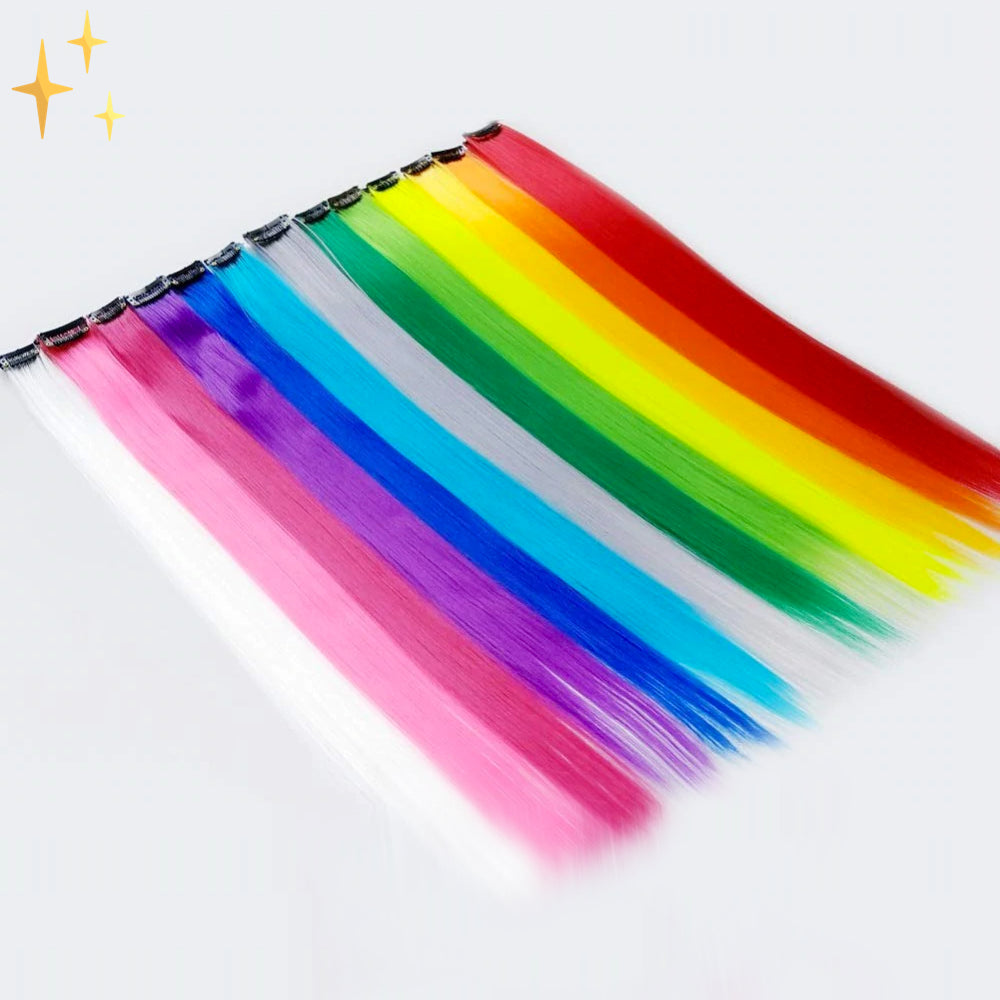 ColorLux Rainbow Hair Extensions Clip-in | 26 Kolorów Tęczy, 50 cm 4