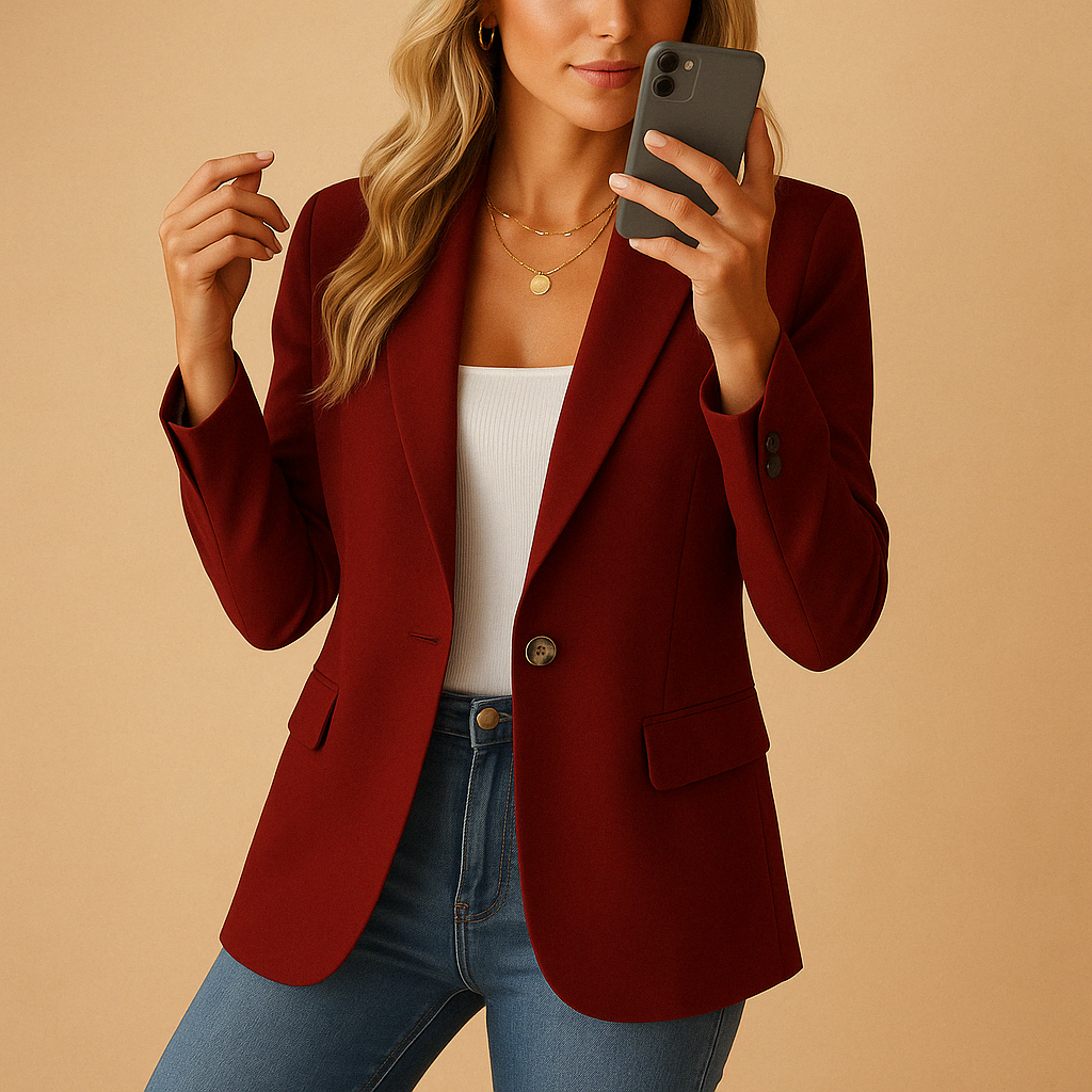Czarna Marynarka Damska Slim Fit | Elastyczny Materiał, Elegancka 4