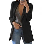 Czarna Marynarka Damska | Poliester, Elegancka Blazer dla Kobiet 0