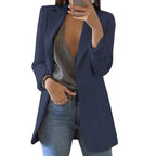 Czarna Marynarka Damska | Poliester, Elegancka Blazer dla Kobiet 6