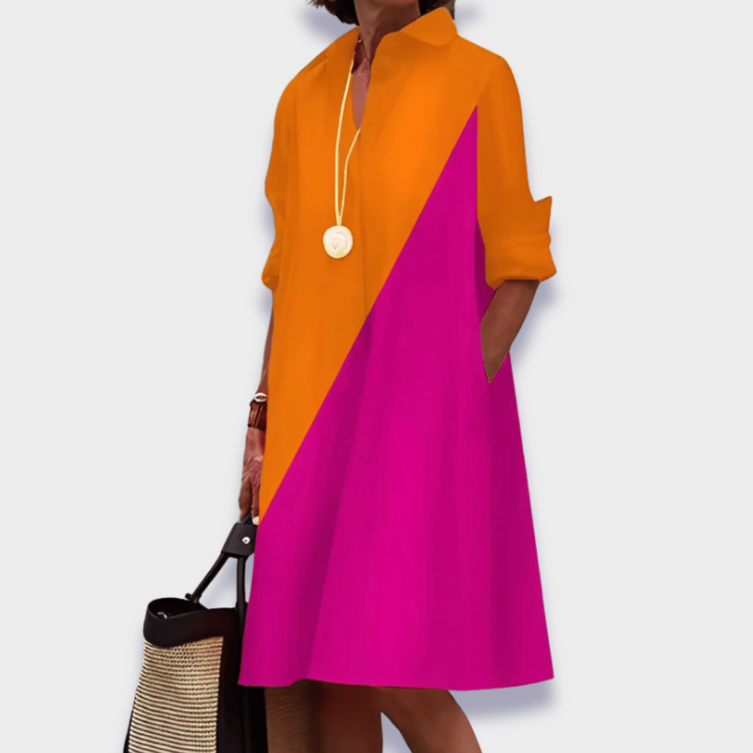 Czarna Sukienka Midi | Elegancki Krój Polo, Oddychający Materiał 3