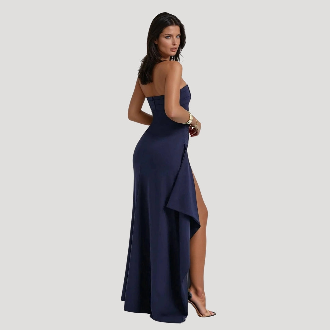 Damska Sukienka Maxi | Elegancka Bez Ramiączek, Idealna na Wesele 3