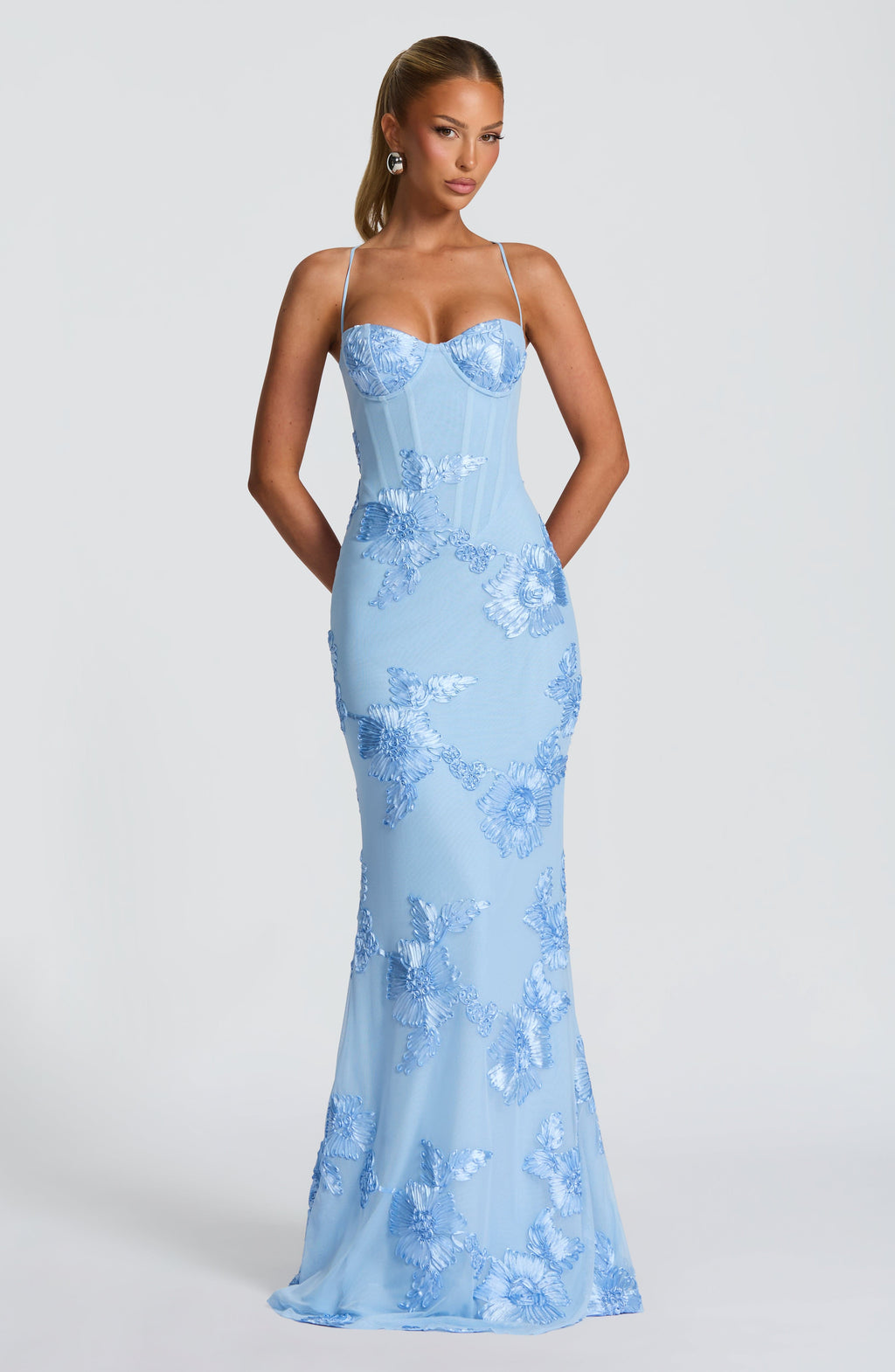 Damska Sukienka Maxi | Kwiatowy Haft, Elegancka na Wesele 10