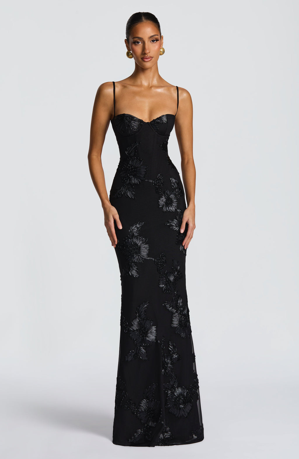 Damska Sukienka Maxi | Kwiatowy Haft, Elegancka na Wesele 9