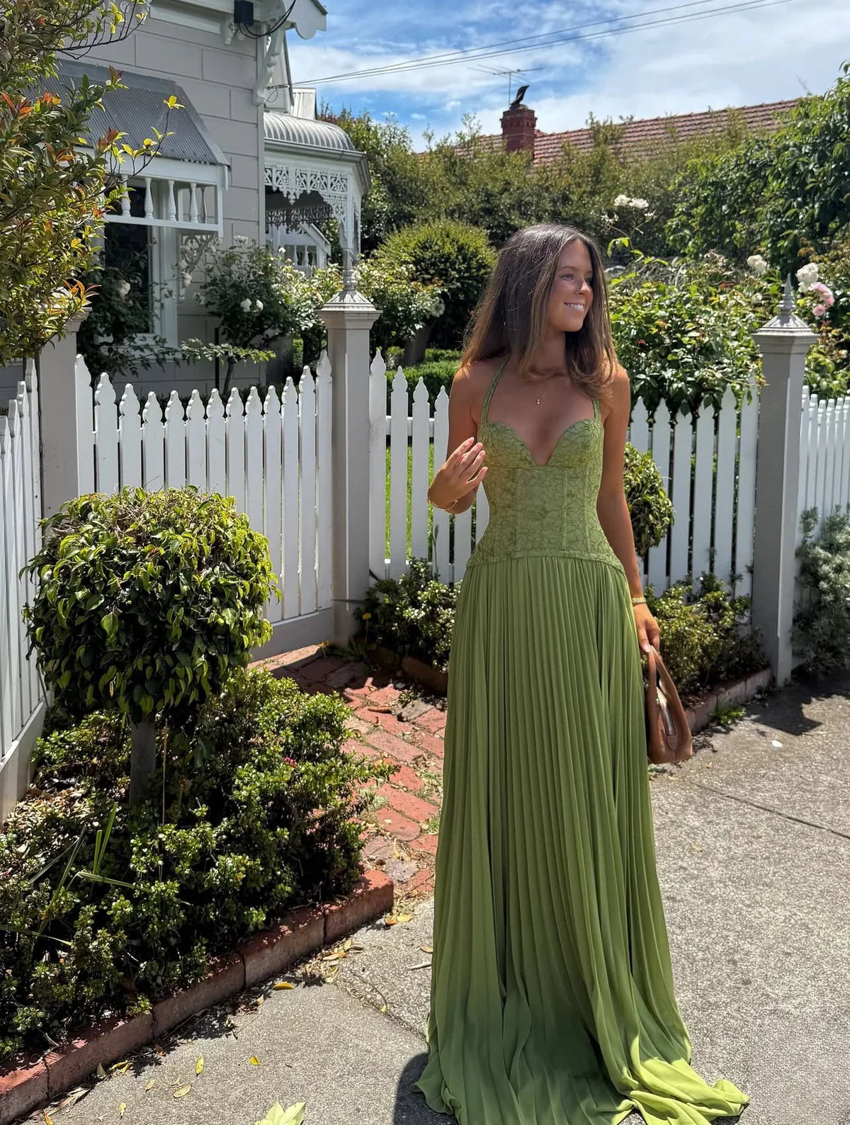 Damska Sukienka Maxi | Plisowana Halter, Elegancka na Wesele 2