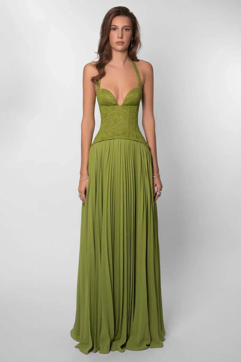 Damska Sukienka Maxi | Plisowana Halter, Elegancka na Wesele 5