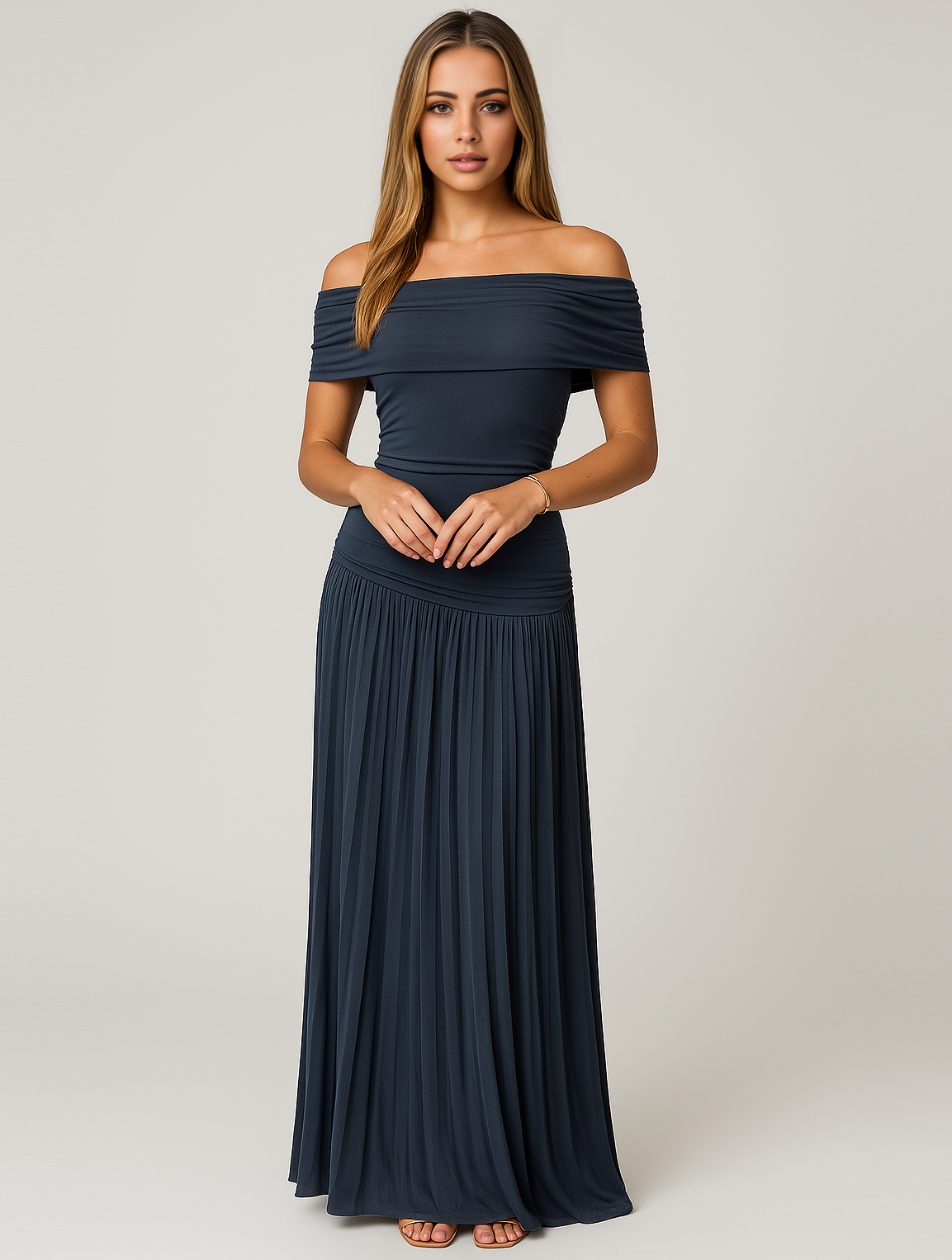 Damska Sukienka Maxi | Plisowana, Elegancka na Wesele i Wieczorne Uroczystości 6