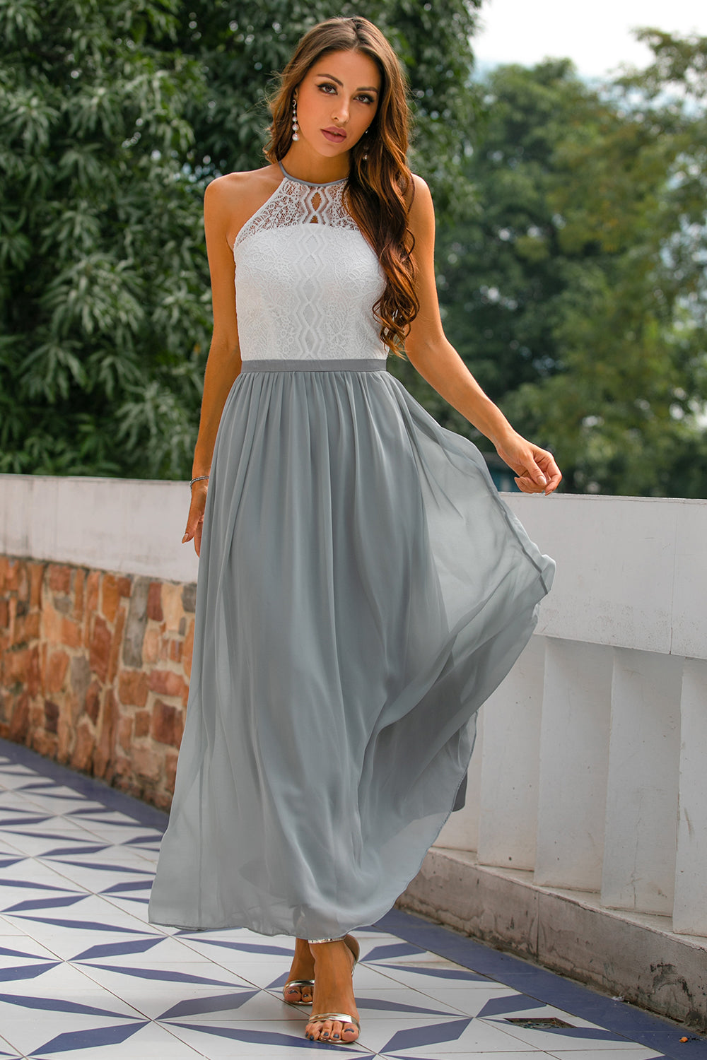 Damska Sukienka Maxi | Wiązanie na Szyi, Elegancka 0