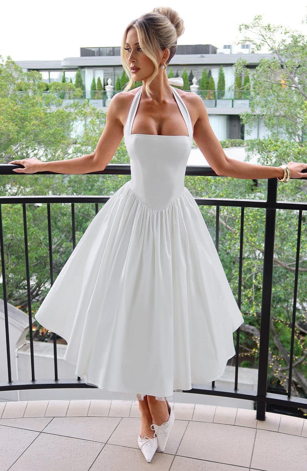 Damska Sukienka Midi | Dekolt Halter, Elegancka 0