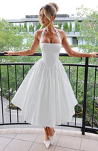 Damska Sukienka Midi | Dekolt Halter, Elegancka 0