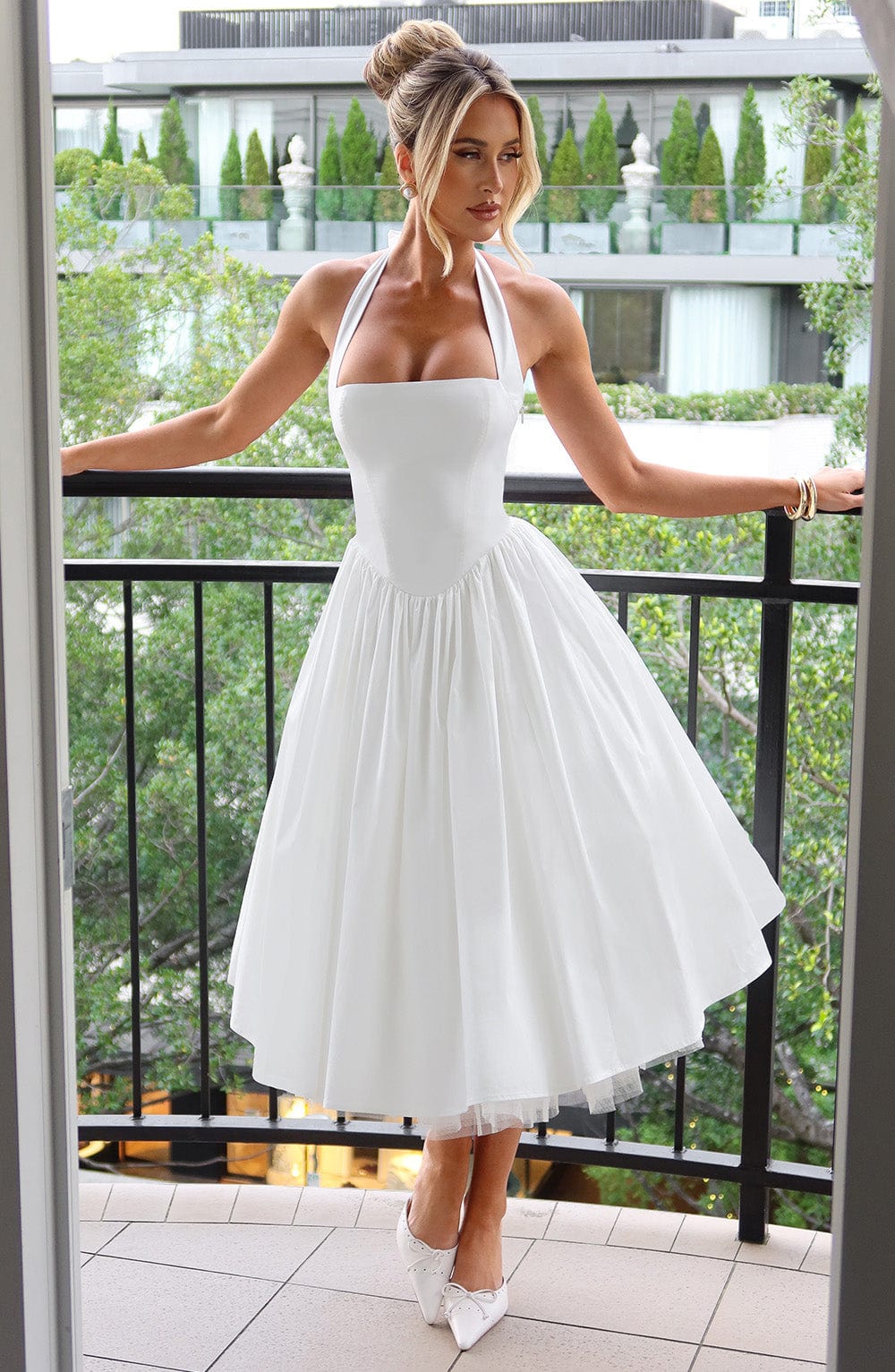 Damska Sukienka Midi | Dekolt Halter, Elegancka 1