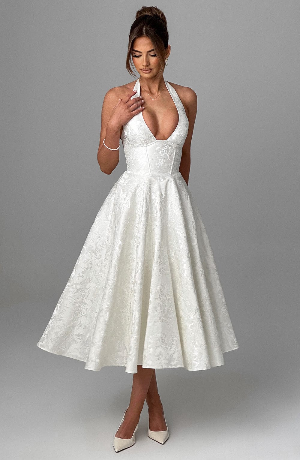 Damska Sukienka Midi | Dekolt Halter, Elegancka 3