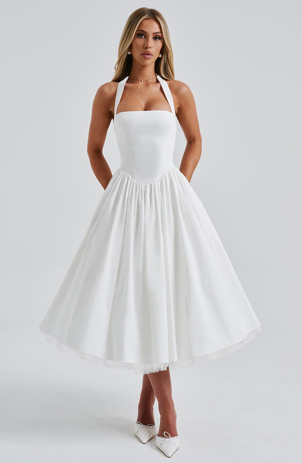 Damska Sukienka Midi | Dekolt Halter, Elegancka 4