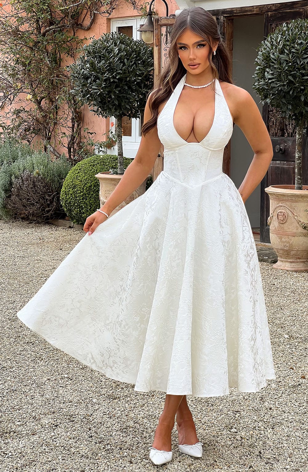 Damska Sukienka Midi | Dekolt Halter, Elegancka 6