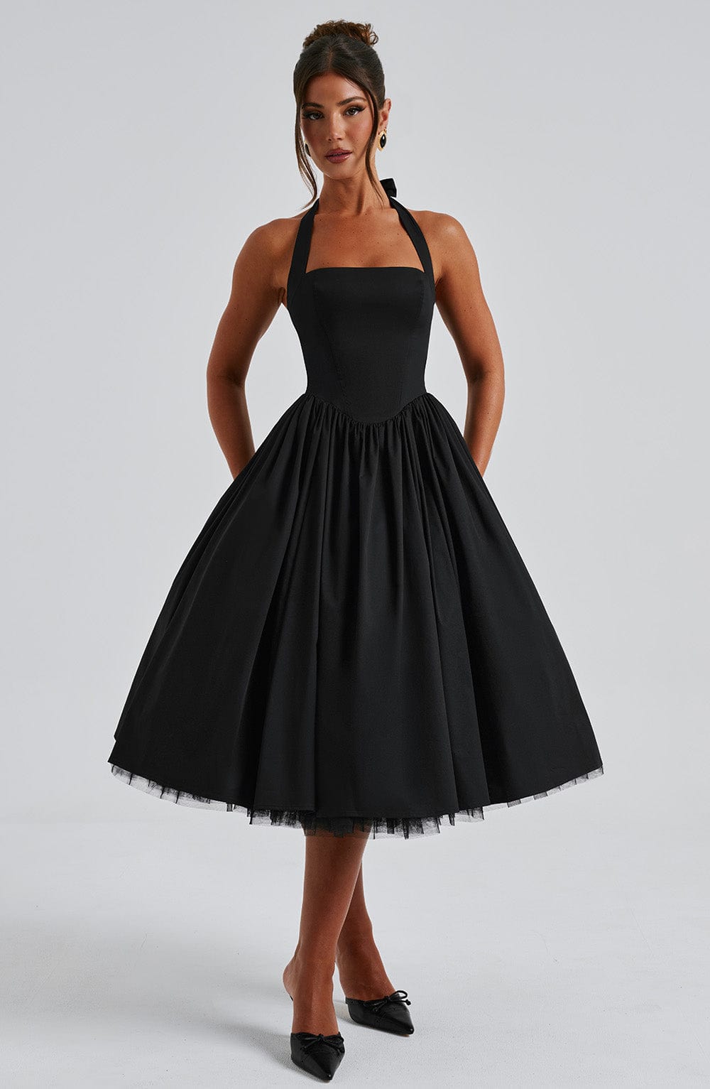 Damska Sukienka Midi | Dekolt Halter, Elegancka 8