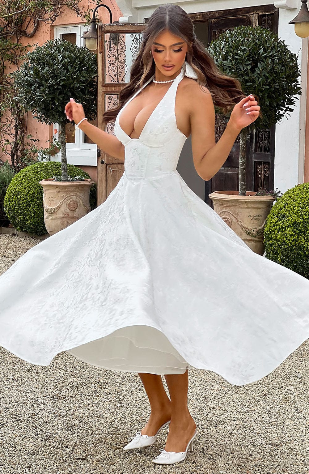Damska Sukienka Midi | Dekolt Halter, Elegancka 8