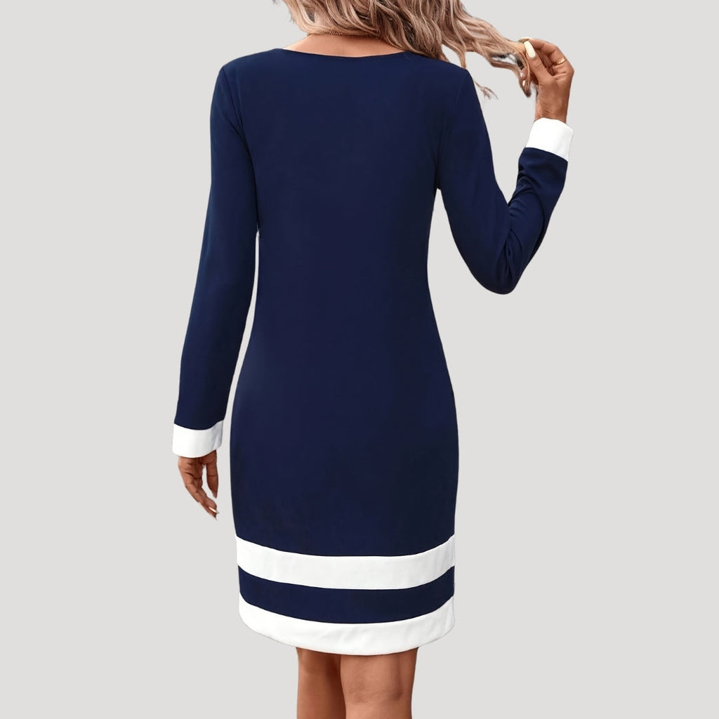 Damska Sukienka Midi | Elegancki Fason Shift z Długimi Rękawami, Idealna na Wesele 1