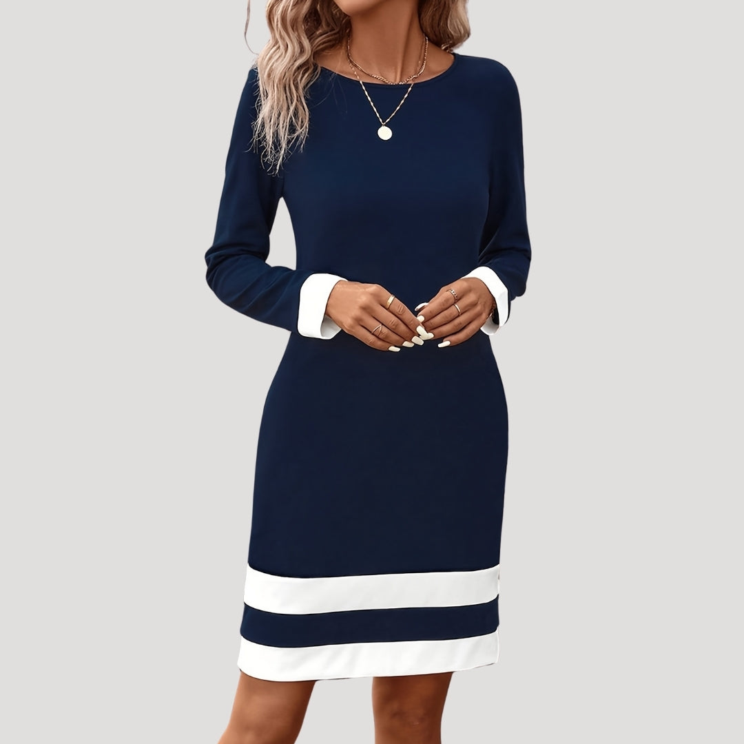 Damska Sukienka Midi | Elegancki Fason Shift z Długimi Rękawami, Idealna na Wesele 2