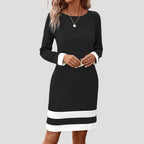 Damska Sukienka Midi | Elegancki Fason Shift z Długimi Rękawami, Idealna na Wesele 3