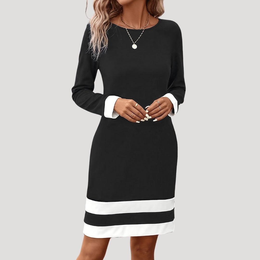 Damska Sukienka Midi | Elegancki Fason Shift z Długimi Rękawami, Idealna na Wesele 3