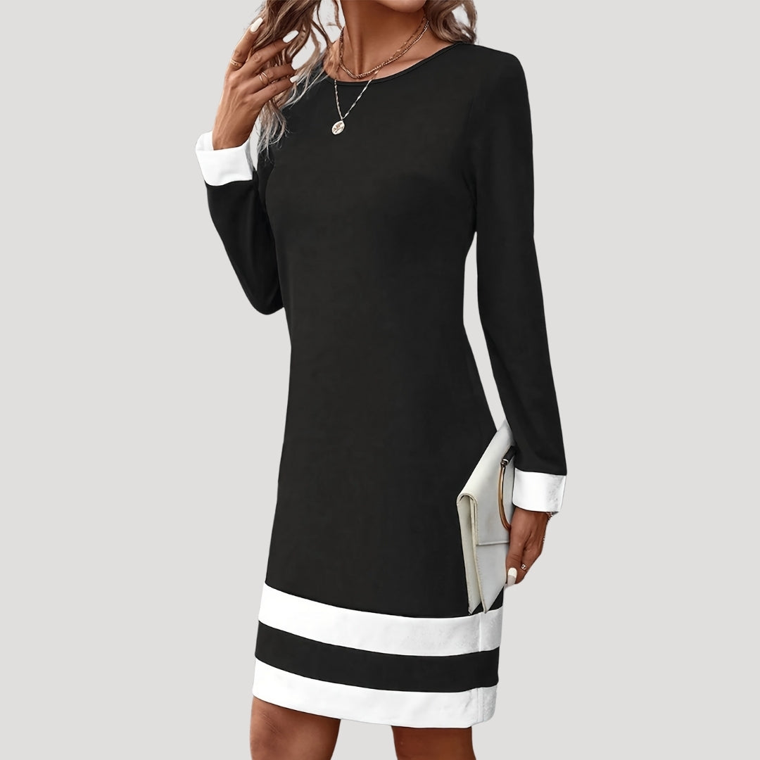 Damska Sukienka Midi | Elegancki Fason Shift z Długimi Rękawami, Idealna na Wesele 6