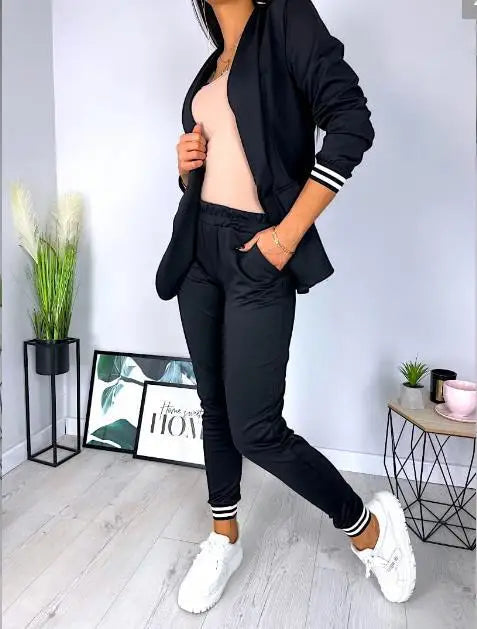 Damski Komplet Dresowy | Elegancka Marynarka i Spodnie Jogger 8