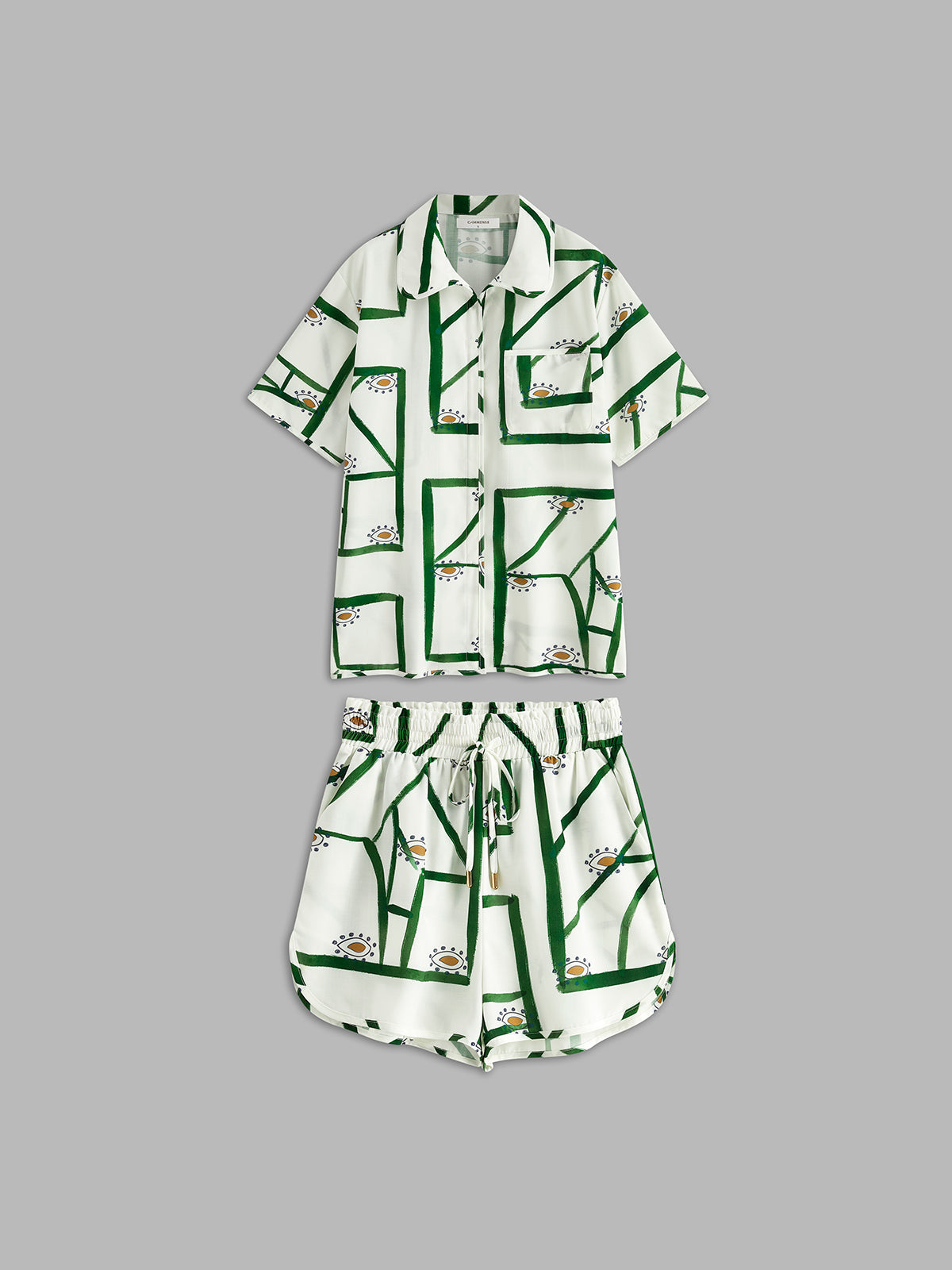 Damski Komplet z Szortami | 30% Len, Casualowy Styl 4
