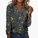 Damski Sweter Jessica | Cekinowy Dekolt w Serek 2