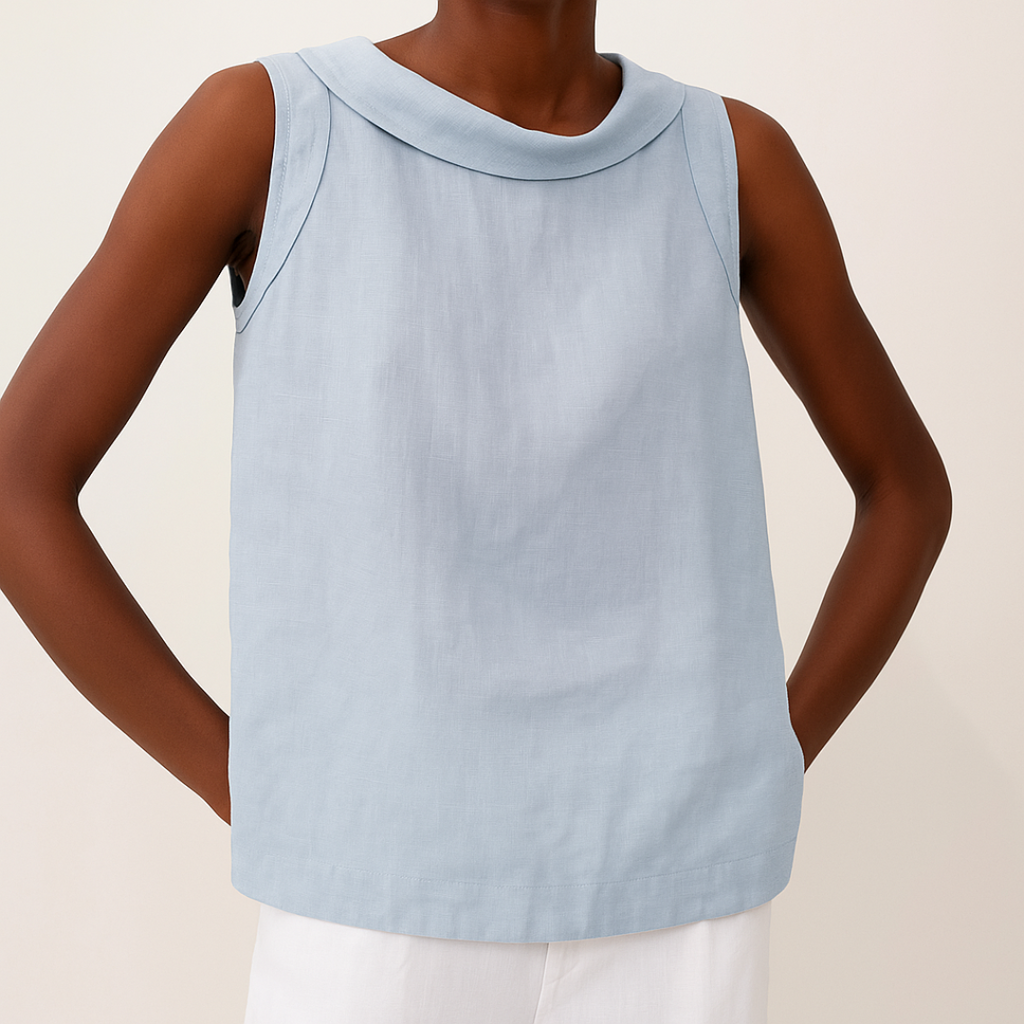 Damski Top Bez Rękawów | Elegancki Kołnierzyk, Letni 4