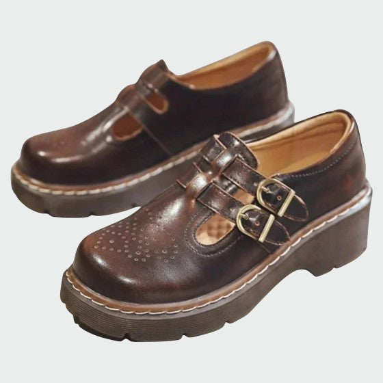 Damskie Buty Mary Jane | Skórzane, Eleganckie, Dwukolorowe 1