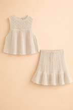 Elegancki Komplet Damski Tabitha | Letni Dres Damski, Dwuczęściowy, Złamana Biel 2