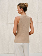 Elegancki Top Damski Halter | Krzyżowany Kołnierz, Dopasowany Fason 5