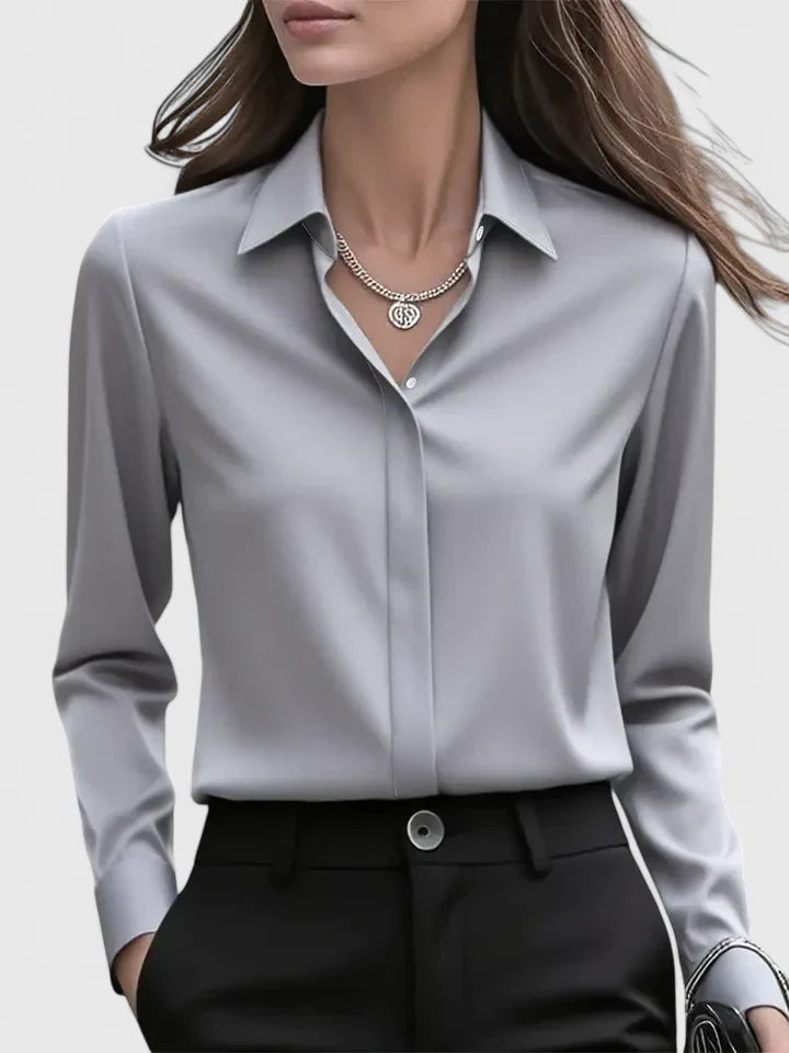 Elegancki Top Damski z Kołnierzykiem | 100% Bawełna, Długi Rękaw 7