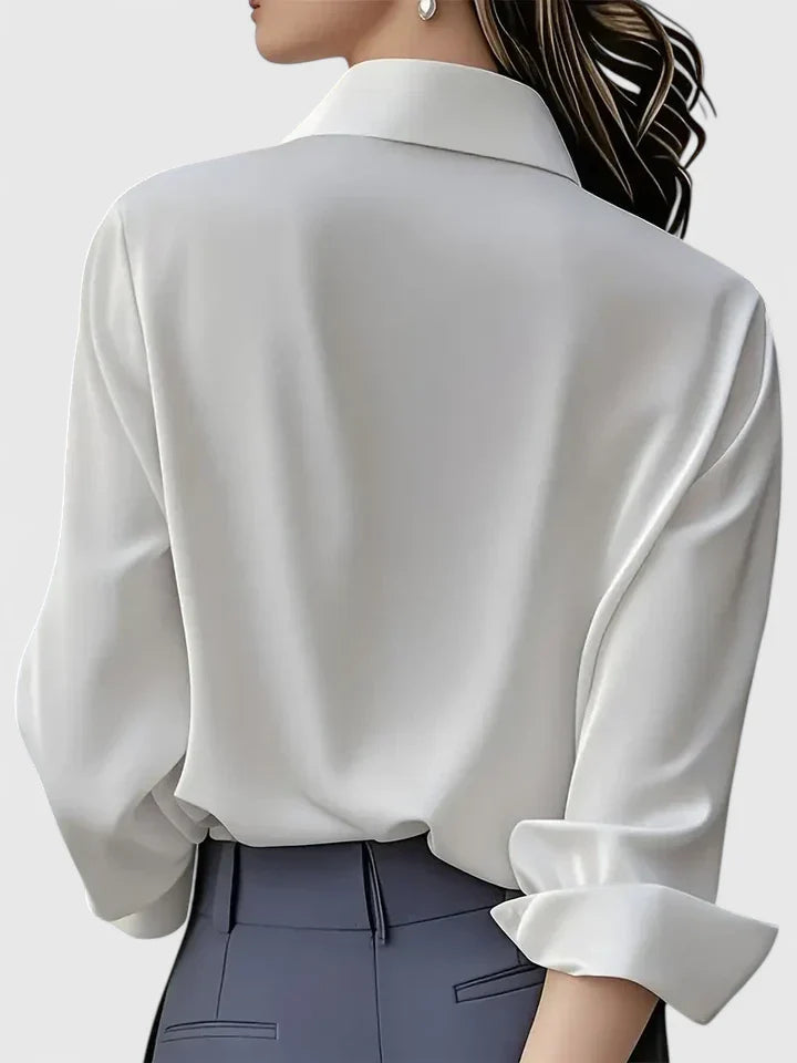 Elegancki Top Damski z Kołnierzykiem | 100% Bawełna, Długi Rękaw 8