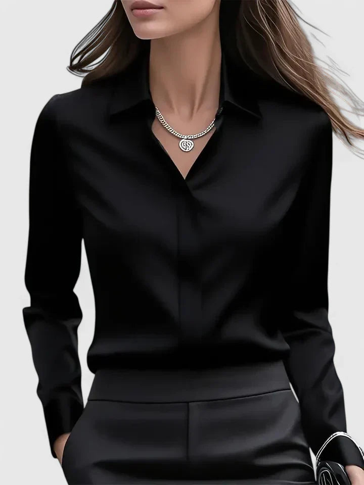 Elegancki Top Damski z Kołnierzykiem | 100% Bawełna, Długi Rękaw 9
