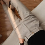 Eleganckie Spodnie z Wełny-Trousers-Beżowy-2XS-Moda Perla