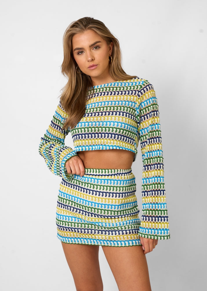 Evelien Women's Mini Skirt Set | Textured Knit, Casual Elegance 3