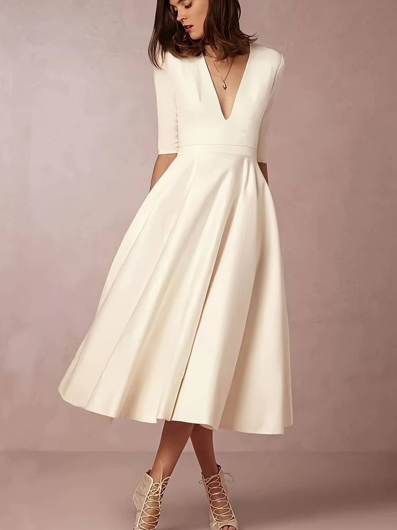 Ewelina Midi Dress | Elegancka Rozkloszowana Sukienka dla Kobiet 1
