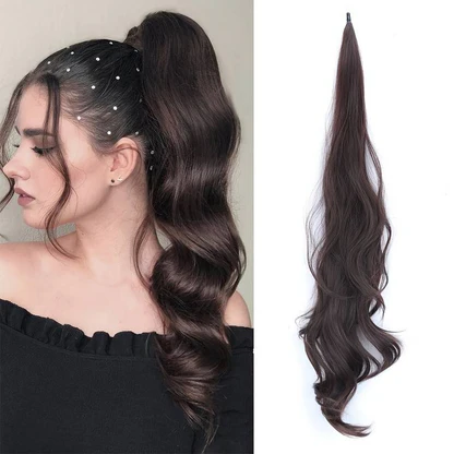GlamWrap JLO Elastyczny Kucyk | Długi, Pełny, Regulowany 4
