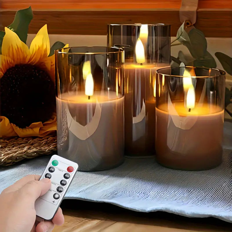 GlowAmbience Zestaw świec LED | 3-częściowy, z timerem 1