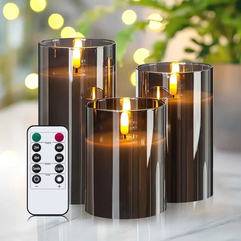 GlowAmbience Zestaw świec LED | 3-częściowy, z timerem 7